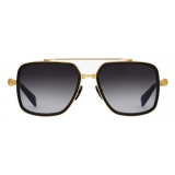 Balmain - Occhiali da Sole Officer-Style Neri e Dorati in Titanio - Balmain Eyewear