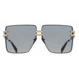 Balmain - Occhiali da Sole Police-Style Neri e Dorati in Titanio - Balmain Eyewear