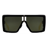 Balmain - Black and Khaki Titanium Shield-Shaped Wonder Boy II Sunglasses - Balmain Eyewear
