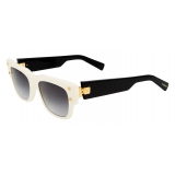 Balmain - Black and White Square Acetate B-IV Sunglasses - Balmain Eyewear