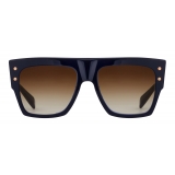 Balmain - Occhiali da Sole B-I in Acetato Blu e Oro - Balmain Eyewear