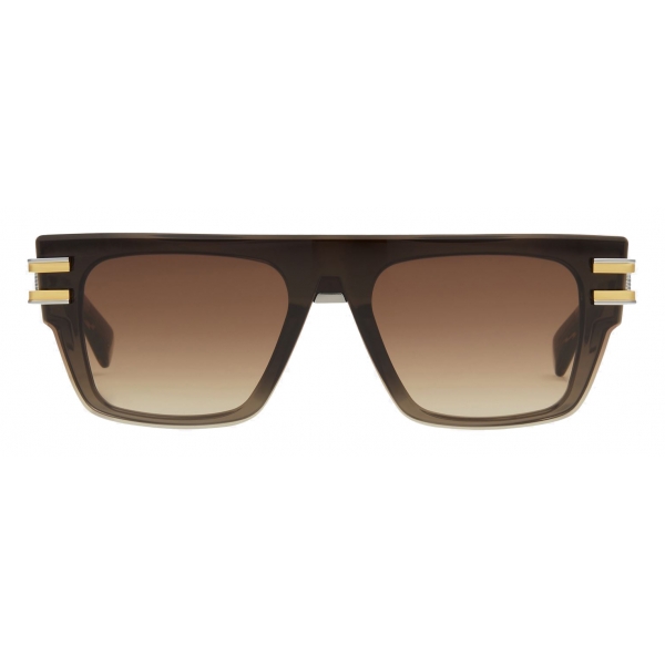 Balmain - Brown and Black Nylon Plastic Soldat Sunglasses - Balmain Eyewear
