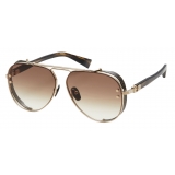 Balmain - Gold-Tone and Brown Titanium Captaine Sunglasses - Balmain Eyewear