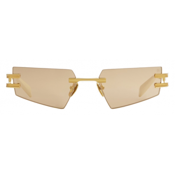 Balmain - Occhiali da Sole Fixe Color Oro e Titanio Marrone - Balmain Eyewear