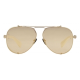 Balmain - Gold-Tone and Dark Brown Titanium Captaine Sunglasses - Balmain Eyewear