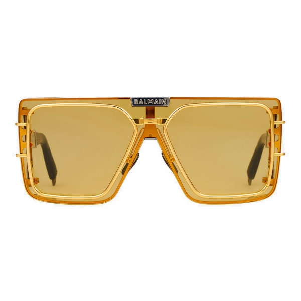 Balmain - Gold-Tone Metal Shield-Shaped Wonder Boy Sunglasses - Balmain Eyewear