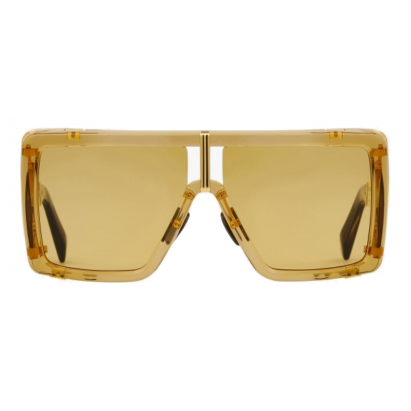 Balmain - Gold-Tone Titanium Shield-Shaped Wonder Boy II Sunglasses - Balmain Eyewear