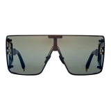 Balmain - Occhiali da Sole Wonder Boy a Mascherina Nero Opaco in Titanio - Balmain Eyewear