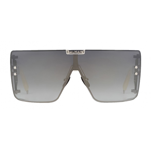 Balmain - Matte Silver-Tone Titanium Shield-Shaped Wonder Boy Sunglasses - Balmain Eyewear