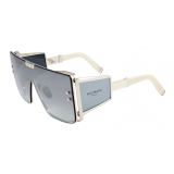 Balmain - Matte Silver-Tone Titanium Shield-Shaped Wonder Boy Sunglasses - Balmain Eyewear