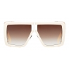 Balmain - Off-White and Gold-Tone Titanium Shield-Shaped Wonder Boy II Sunglasses - Balmain Eyewear