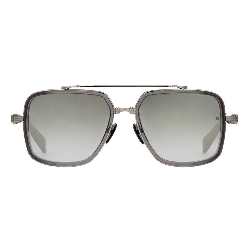 Balmain - Silver-Tone Titanium Officer-Style Sunglasses - Balmain ...