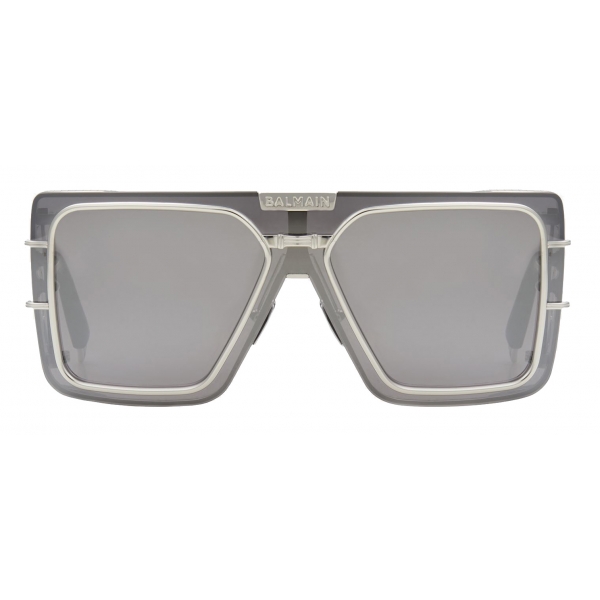 Balmain - Silver-Tone Titanium Shield-Shaped Wonder Boy Sunglasses - Balmain Eyewear
