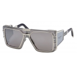 Balmain - Silver-Tone Titanium Shield-Shaped Wonder Boy Sunglasses - Balmain Eyewear