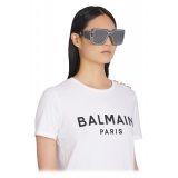 Balmain - Silver-Tone Titanium Shield-Shaped Wonder Boy Sunglasses - Balmain Eyewear