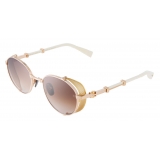 Balmain - White and Gold-Tone Titanium Brigade-I Sunglasses - Balmain Eyewear