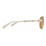 Balmain - Occhiali da Sole Brigade-I in Titanio Bianco e Oro - Balmain Eyewear