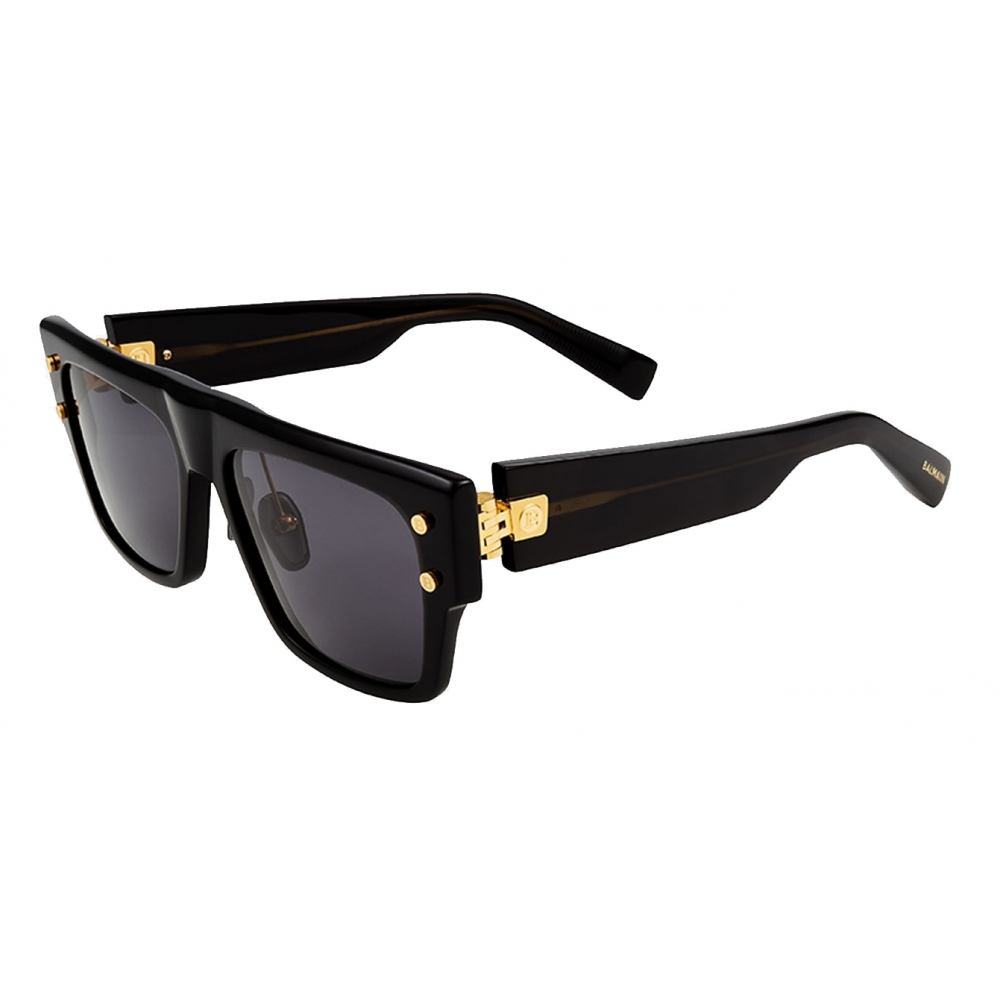 Balmain - Oversized Black Acetate Square BIII Sunglasses - Balmain ...