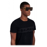 Balmain - Black and Gold Titanium Shield-Shaped Wonder Boy II Sunglasses - Balmain Eyewear