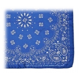 Fefè Napoli - Pochette Seta Dandy Bandana Blu - Pochette - Handmade in Italy - Luxury Exclusive Collection