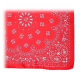 Fefè Napoli - Red Bandan Silk Dandy Pocket Square - Pocket-Square - Handmade in Italy - Luxury Exclusive Collection