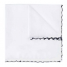 Fefè Napoli - Pochette Cotone Gentleman Bianca Ricamo Blu - Pochette - Handmade in Italy - Luxury Exclusive Collection