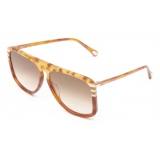 Chloé - West Aviator Sunglasses for Women in Bio-based Material & Metal - Havana Brown - Chloé Eyewear
