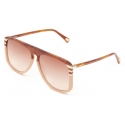 Chloé - West Aviator Sunglasses for Women in Bio-based Material & Metal - Blonde Havana Rust - Chloé Eyewear