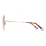 Chloé - Joni Square Sunglasses in Metal - Gold Brown Nude - Chloé Eyewear