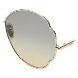 Chloé - Joni Round Sunglasses in Metal - Gold Blue Yellow - Chloé Eyewear