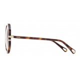 Chloé - West Round Sunglasses in Bio-Based Material & Metal - Havana Blue - Chloé Eyewear