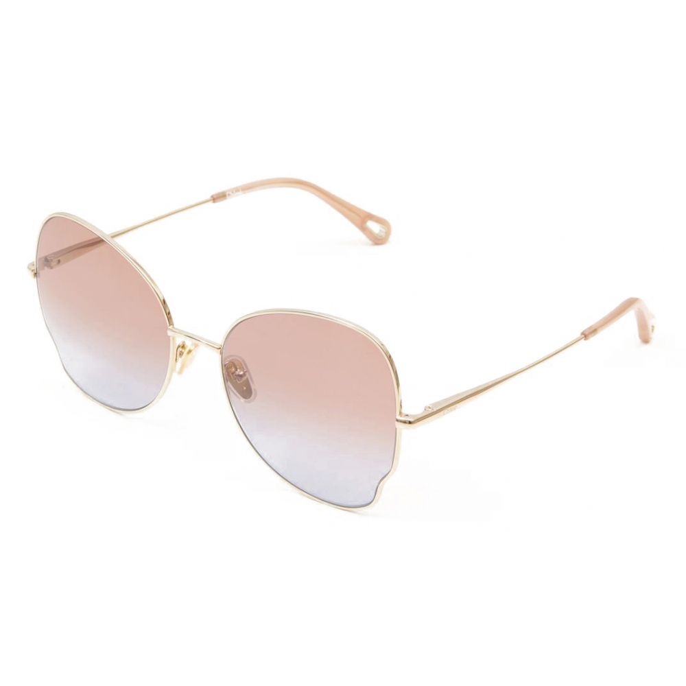 Chloé - Joni Butterfly Sunglasses for Women in Metal - Gold Coral Blue ...