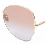 Chloé - Occhiali da Sole da Donna Joni a Farfalla in Metallo - Oro Corallo Blu - Chloé Eyewear