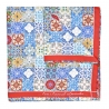 Fefè Napoli - Bordeaux Azulejo Silk Pocket Square - Pocket-Square - Handmade in Italy - Luxury Exclusive Collection