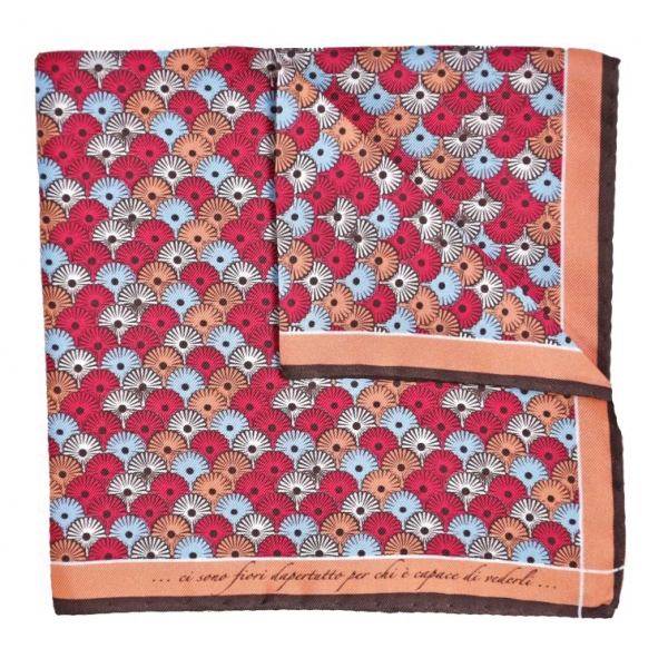 Fefè Napoli - Orange Matisse Silk Vernissage Pocket Square - Pocket-Square - Handmade in Italy - Luxury Exclusive Collection