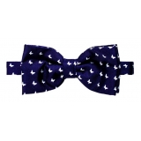 Fefè Napoli - Blue Butterfly Silk Bow-Tie - Bow-Tie - Handmade in Italy - Luxury Exclusive Collection