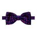 Fefè Napoli - Blue Red Butterfly Silk Bow-Tie - Bow-Tie - Handmade in Italy - Luxury Exclusive Collection