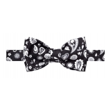 Fefè Napoli - Black Bandan Silk Bow-Tie - Bow-Tie - Handmade in Italy - Luxury Exclusive Collection