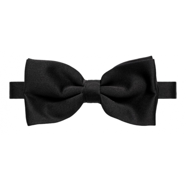 Fefè Napoli - Black Silk Bow-Tie - Bow-Tie - Handmade in Italy - Luxury Exclusive Collection