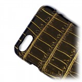 Ammoment - Nile Crocodile in Crack Black and Gold - Leather Cover - iPhone 8 / 7
