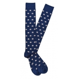 Fefè Napoli - Blue Dog Dandy Men's Socks - Socks - Handmade in Italy - Luxury Exclusive Collection