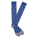Fefè Napoli - Blue Reindeer Dandy Men's Socks - Socks - Handmade in Italy - Luxury Exclusive Collection