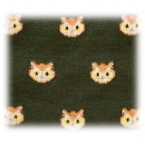 Fefè Napoli - Green Owls Short Scaramantia Men's Socks - Socks - Handmade in Italy - Luxury Exclusive Collection