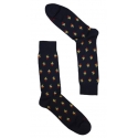 Fefè Napoli - Blue Ace Of Sticks Short Scaramantia Men's Socks - Socks - Handmade in Italy - Luxury Exclusive Collection