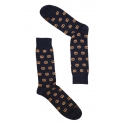 Fefè Napoli - Blue Pretzel Short Dandy Men's Socks - Socks - Handmade in Italy - Luxury Exclusive Collection