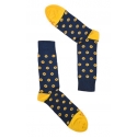 Fefè Napoli - Blue Flowers Short Dandy Men's Socks - Socks - Handmade in Italy - Luxury Exclusive Collection