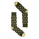 Fefè Napoli - Green Dog Short Dandy Men's Socks - Socks - Handmade in Italy - Luxury Exclusive Collection