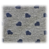 Fefè Napoli - Grey Heart Short Dandy Men's Socks - Socks - Handmade in Italy - Luxury Exclusive Collection