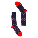 Fefè Napoli - Blue Cinquecento Short Dandy Men's Socks - Socks - Handmade in Italy - Luxury Exclusive Collection