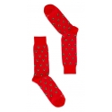 Fefè Napoli - Red Teddy Short Dandy Men's Socks - Socks - Handmade in Italy - Luxury Exclusive Collection